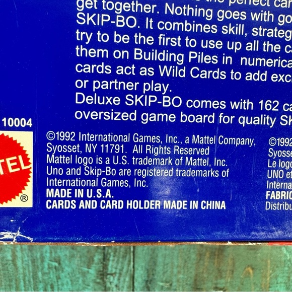 Deluxe Skip-Bo Card Game by Mattel 1992 - Vintage - Picture 5 of 5